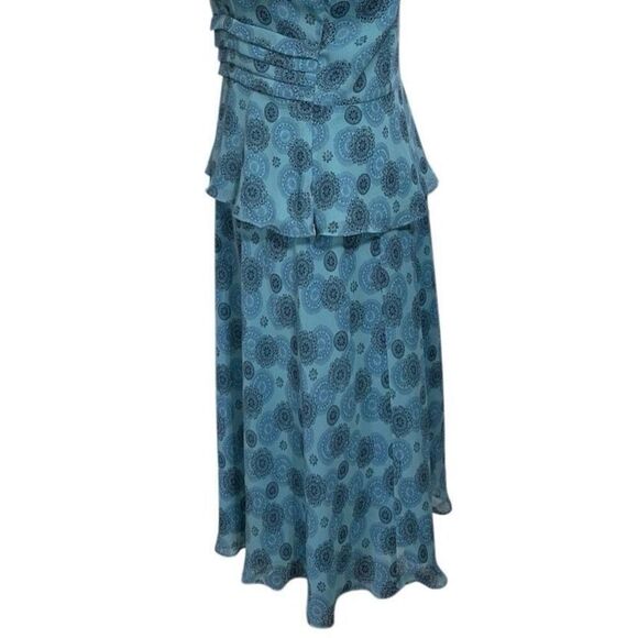 Vintage Studio 1 Two Piece Set Women's 18 Blue Blouse & Skirt Surplice Chiffon - Picture 11 of 15